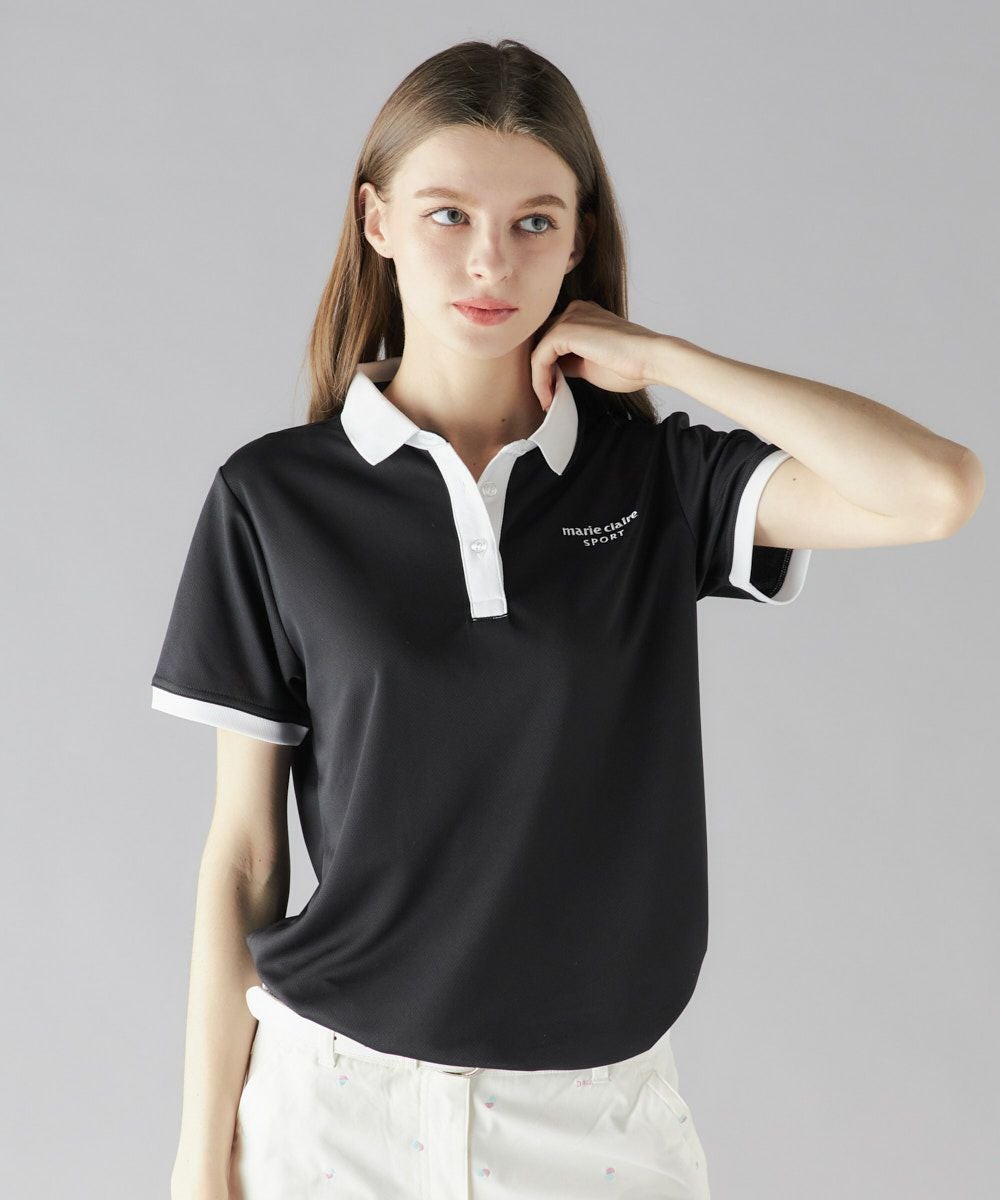 marie claire SPORT の  レディース トレーニング 半袖ポロシャツ