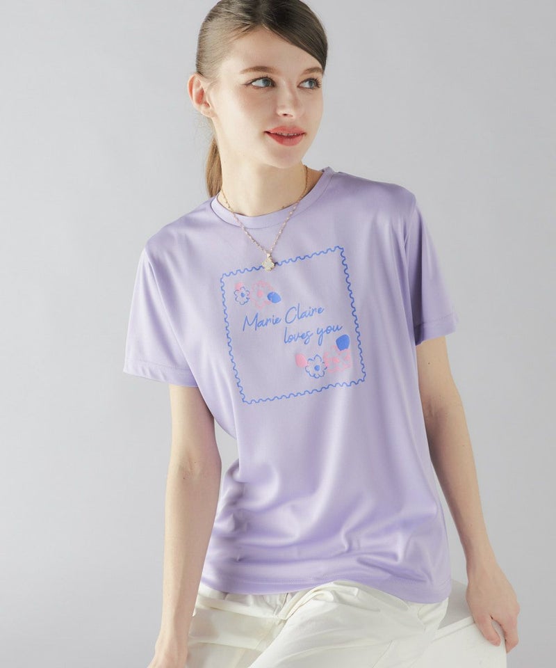 marie claire SPORT の  レディース トレーニング  半袖Tシャツ