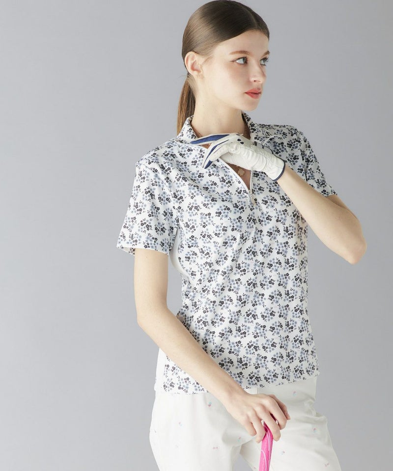 marie claire SPORT の  レディース ゴルフ 半袖ハイネック 総柄