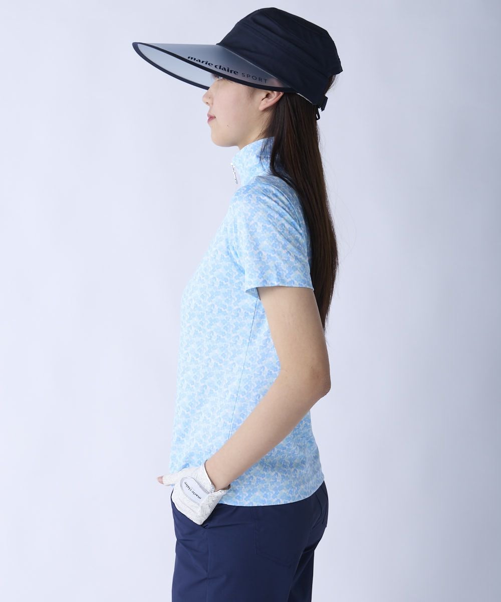 小花柄ハーフジップ半袖シャツ | ゴルフ - marie claire SPORT（マリ